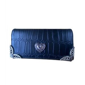 BRIGHTON Black Leather Wallet Checkbook